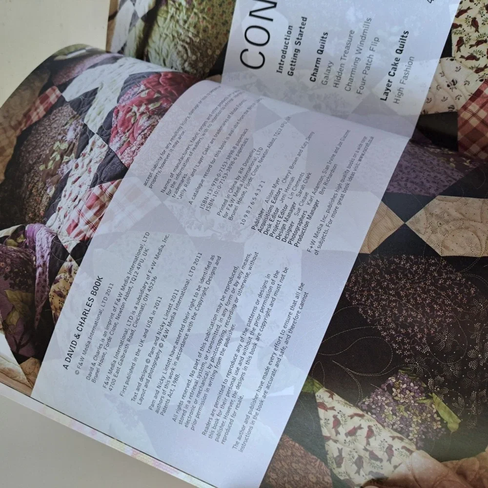 Lot of 2 Jelly Roll Quilts & More Layer Cake Charm Lintott PB Patterns Quilting